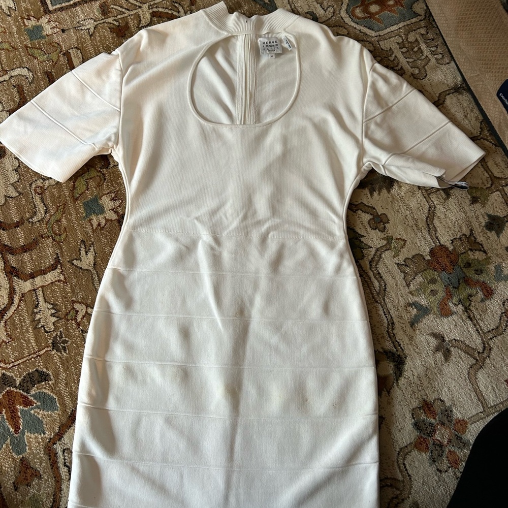 Herve Leger Cream Mini Dress